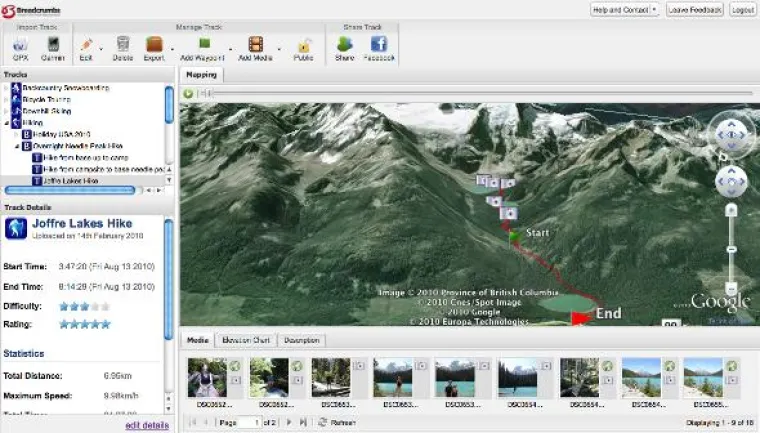 Bild: Breadcrumbs – Verwalte, teile und bearbeite deine GPS Tracks