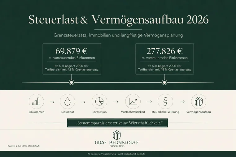 Bild: Hohe Steuerlast bei Gutverdienern: Was beim Vermögensaufbau 2026 wirklich zählt