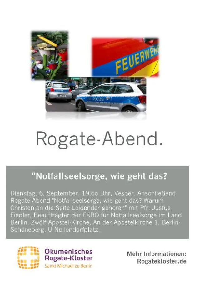 Rogate-Abend mit mit Pfr. Justus Fiedler, Beauftragter der EKBO für Notfallseelsorge im Land Berlin