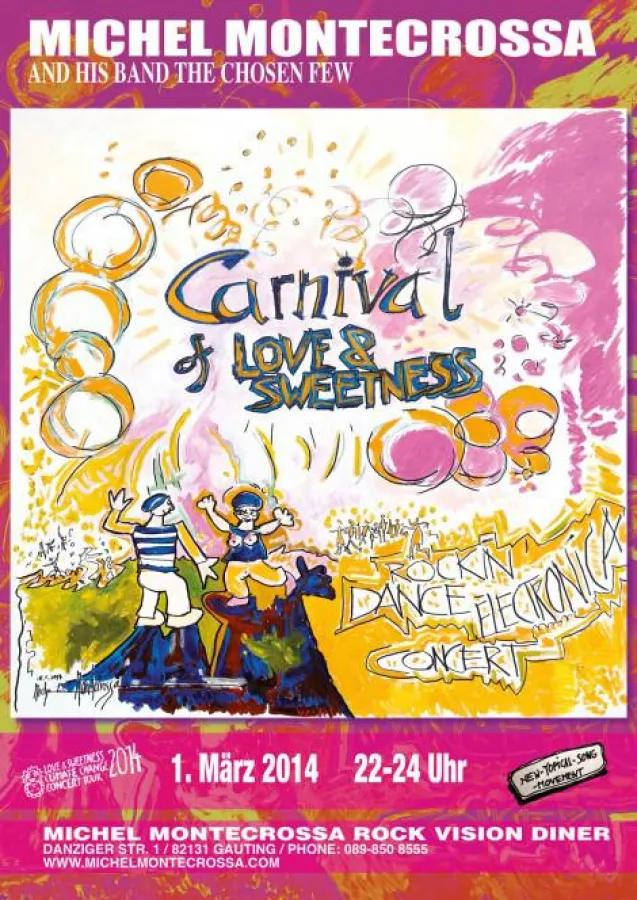 Konzertplakat: Michel Montecrossa's ‘Carnival of Love & Sweetness’ Concert