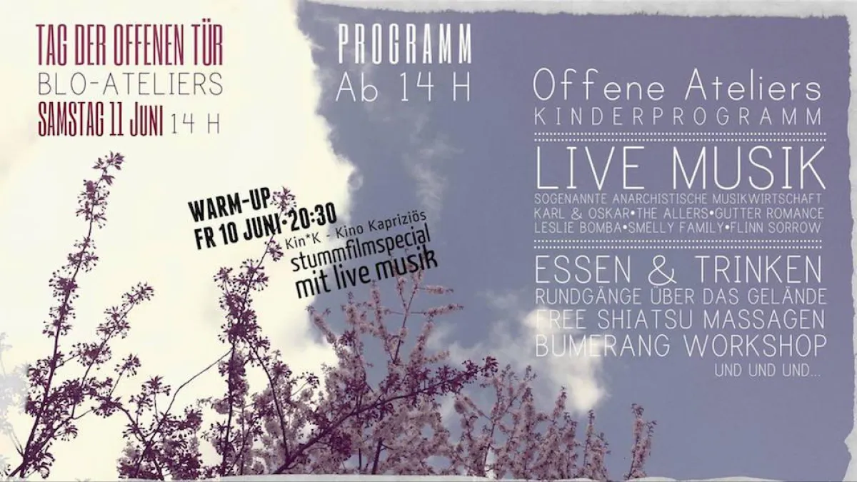 Flyer zum 13. Tag der offenen Tür in den Blo-Ateliers