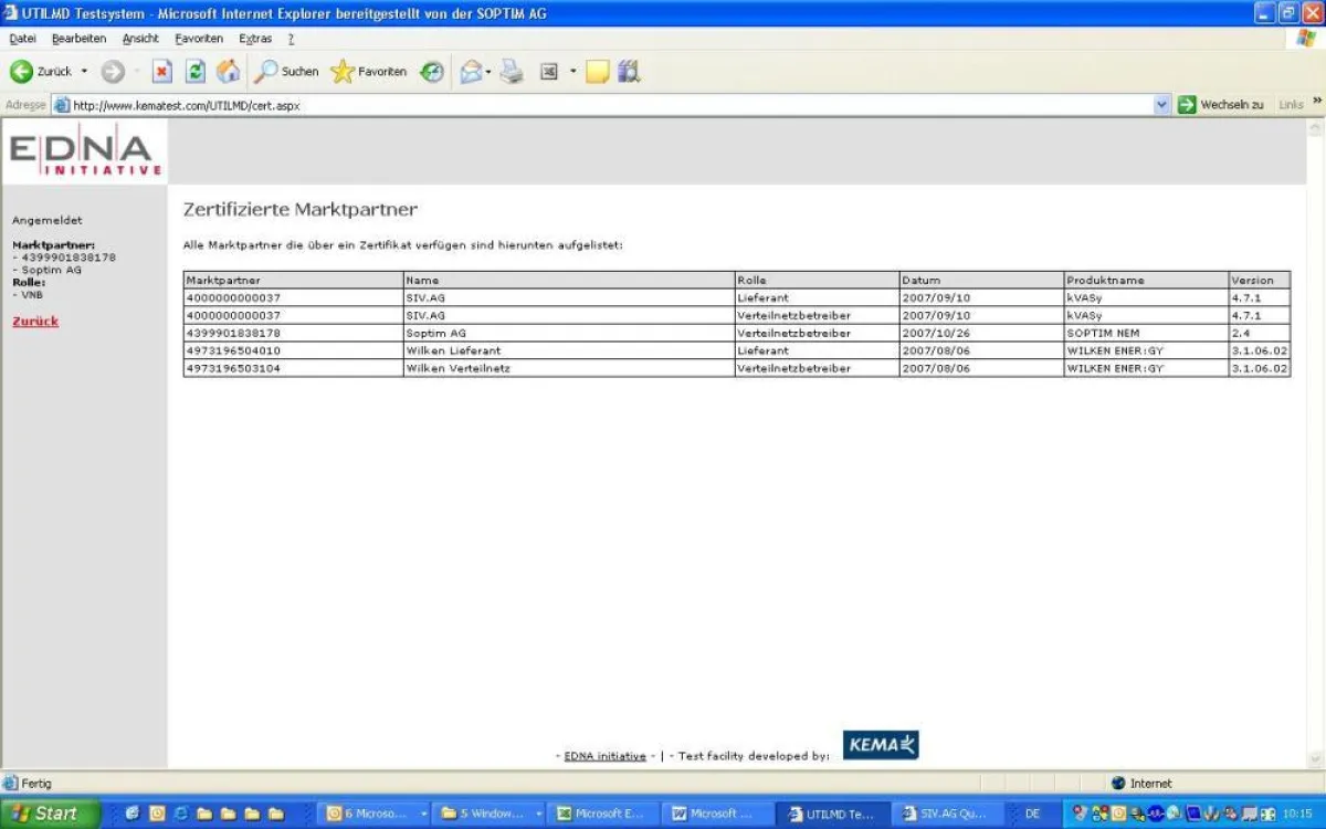 Zertifizierungsseite