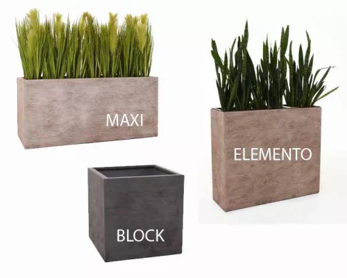 Bild: Innovativ: Pflanzkübel aus Fiberglas in Streifen-Optik