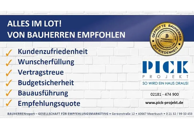 PICK PROJEKT GMBH - Hausbau-Erfahrungen von Bauherren absolut überdurchschnittlich bewertet Bild: PICK PROJEKT GMBH - Hausbau-Erfahrungen von Bauherren absolut überdurchschnittlich bewertet