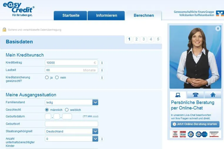 easyCredit über interaktiven Video-Dialog zu bestellen Bild: easyCredit über interaktiven Video-Dialog zu bestellen