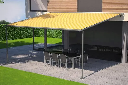 Bild: Lauschiger Schattenplatz mit markilux pergola - Großzügiger Sonnenschutz mit eleganten Rundsäulen