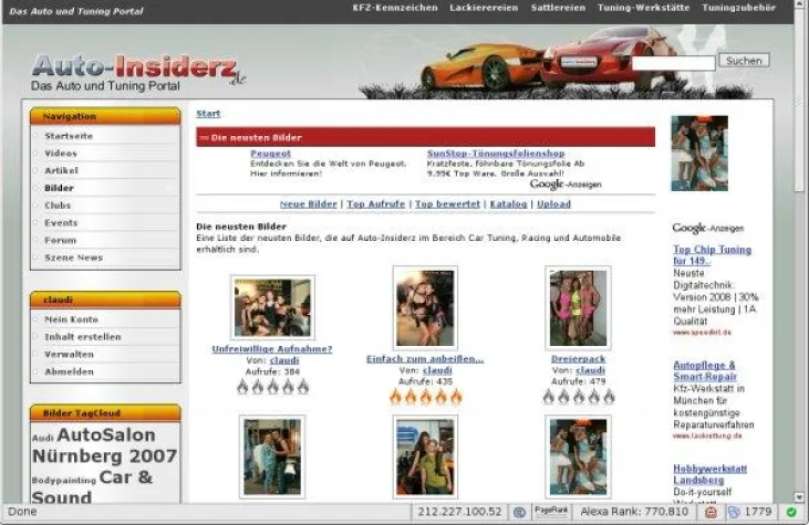 Bild: Tuning-Fans aufgepasst - Auto-Insiderz.de mit Foto- und Videoportal online