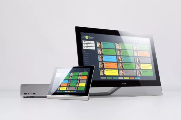 Bild: Produktneuheit „up2time“: Das ästhetische Auskunftssystem über die Erreichbarkeit von Teams und Mitarbeitern