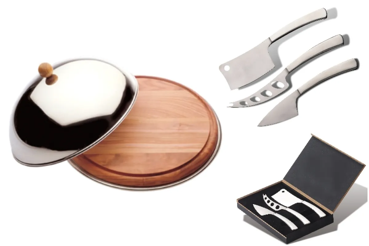 Käseglocke Lunetta und Käsemesser Set Latte Vivo Nuovo