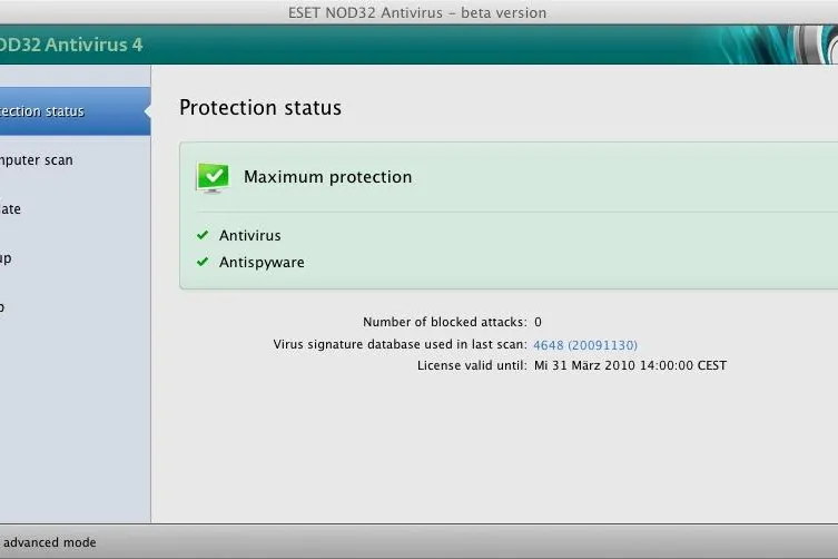 BETA-Phase von ESET NOD32 Antivirus 4 für Mac OS X und Linux gestartet Bild: BETA-Phase von ESET NOD32 Antivirus 4 für Mac OS X und Linux gestartet