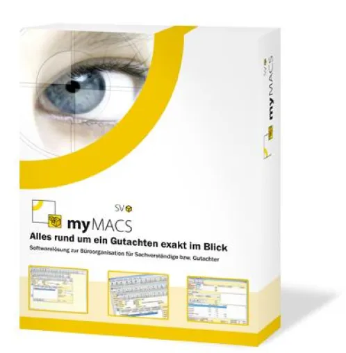myMACS SV – Sachverständigen- und Gutachter-Software für die Büro-Organisation und -Verwaltung Bild: myMACS SV – Sachverständigen- und Gutachter-Software für die Büro-Organisation und -Verwaltung