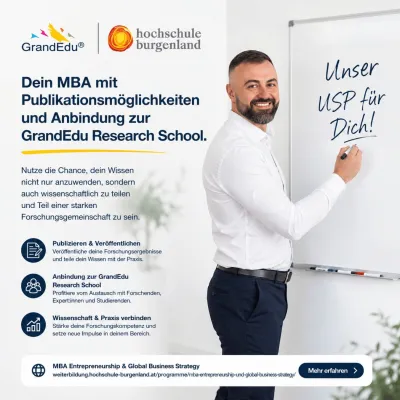 Bild: Vom MBA zur Publikation: Hochschule Burgenland und GrandEdu verbinden Management mit Forschung