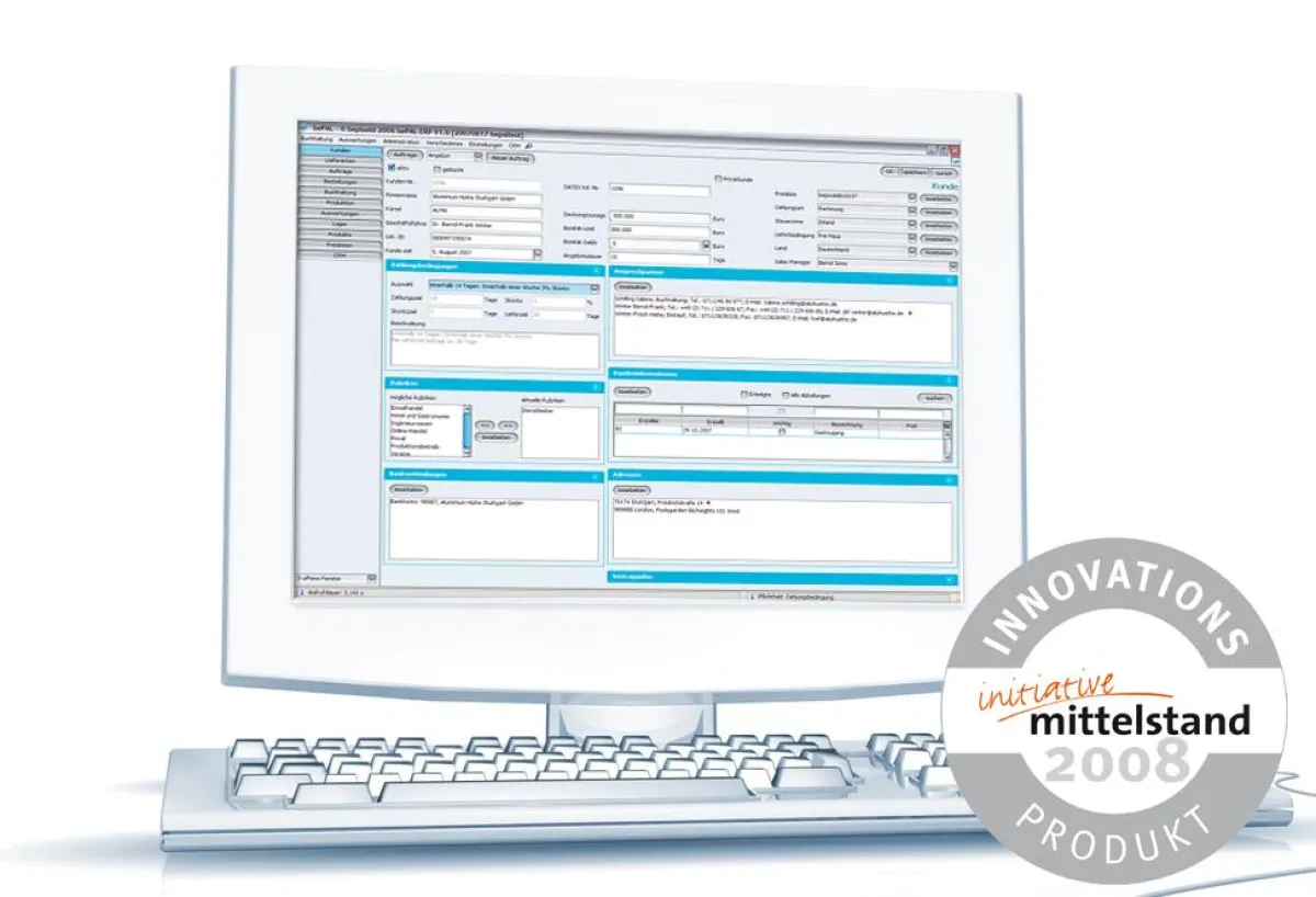 Untgernehmenssoftware bePAL ERP ist Innovationsprodukt 2008
