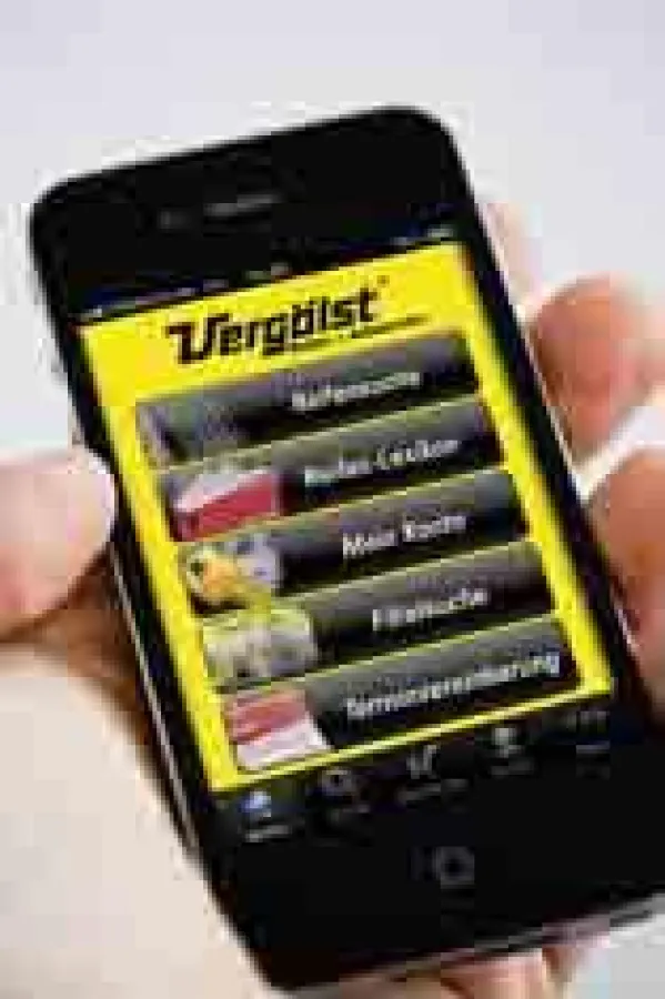 Die Startseite der neuen iPhone-App von Vergölst. Besonderer Clou ist die Funktion „Terminvereinbarung“.