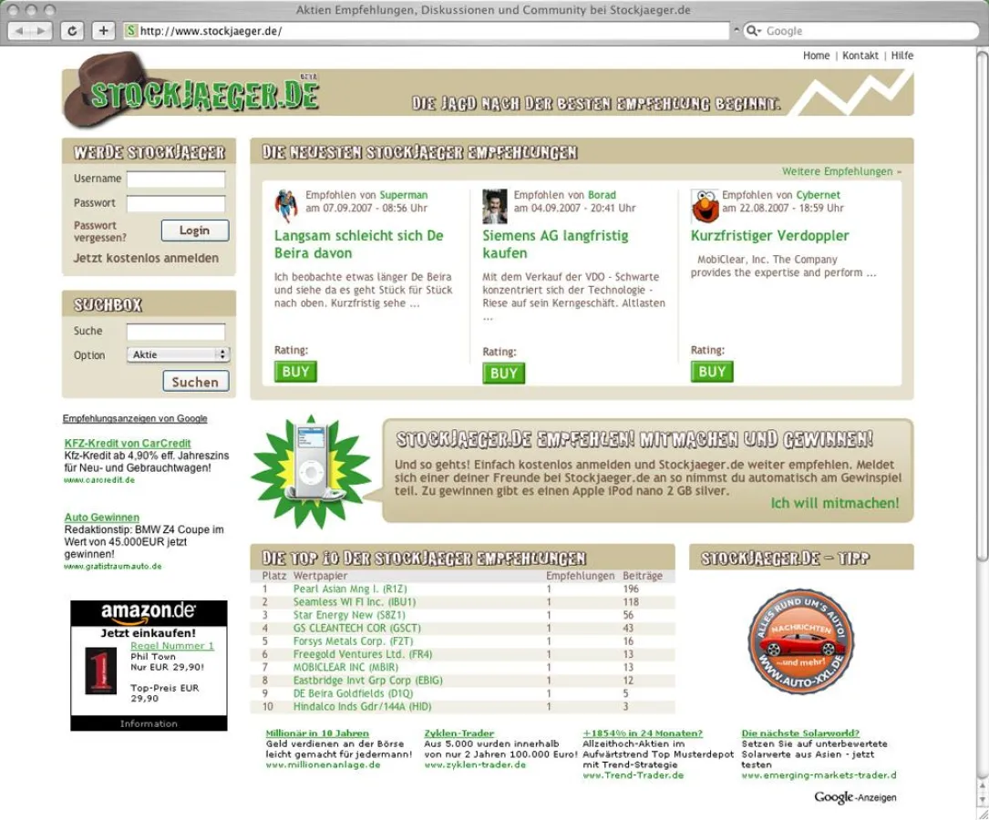 Stockjaeger.de - Startseite