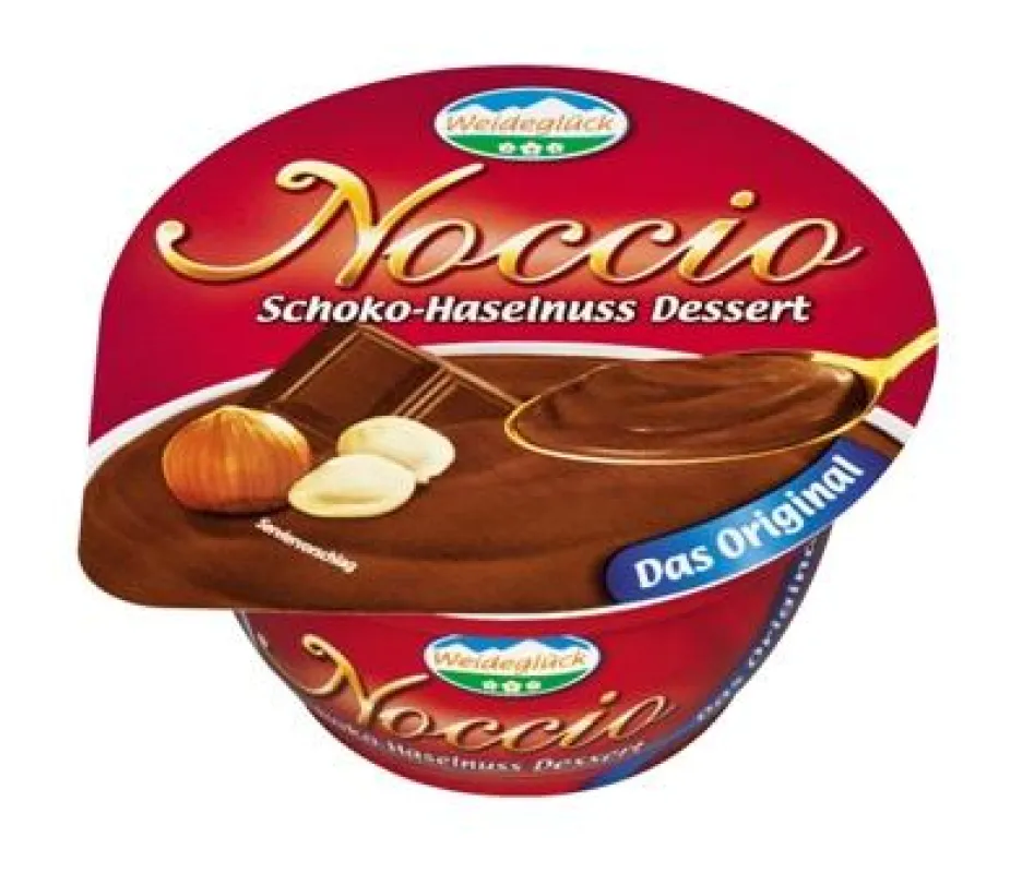Weideglück präsentiert Milchdessert Noccio im Kleinbecher