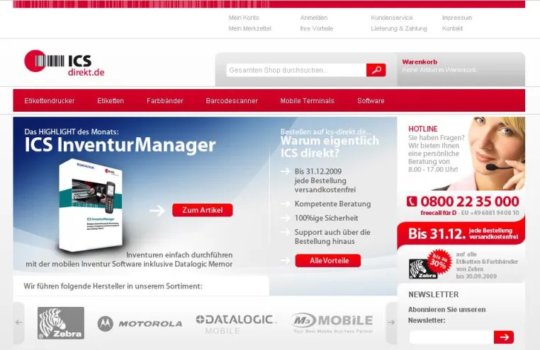 Bild: Neuer Barcode Auto-ID-Online-Shop ICS-direkt.de bietet Mehrwert durch Online-Beratung