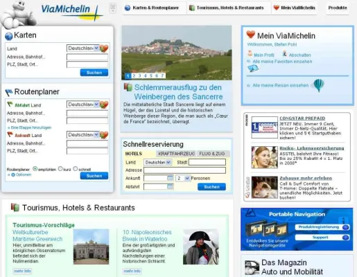 Bild: Schöner surfen, schöner reisen mit der neuen Web 2.0-Reiseplanungsseite von ViaMichelin