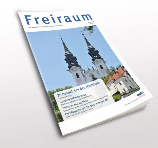 Bild: Neue Ausgabe des Kundenmagazins „Freiraum“ der opta data Gruppe