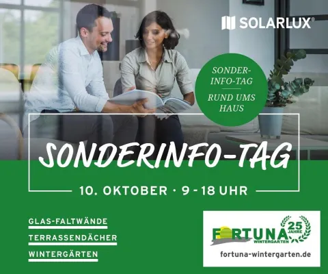 Bild: Sonderinfotag für Verbraucher RUND UM DAS HAUS -Schwerpunkt Wintergärten und Sonnenschutz Regio NRW