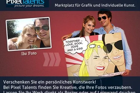 Eine ganz persönliche Geschenk- oder Dekorationsidee aus einem Foto zaubern lassen Bild: Eine ganz persönliche Geschenk- oder Dekorationsidee aus einem Foto zaubern lassen