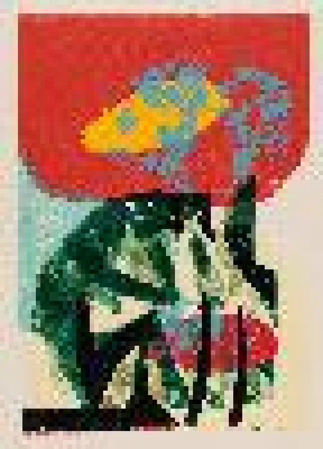 HAP Grieshaber, Rote Blüte, 1958, Holzschnitt/Wertdruckpapier, 52,5 x 39,5 cm