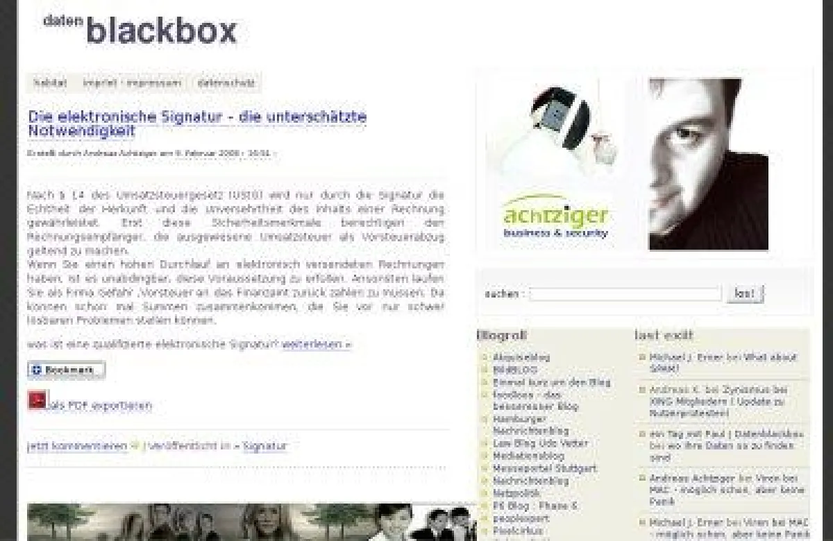 Die Datenblackbox - Das Blog zu Datenschutz und nicht alltäglichen Themen