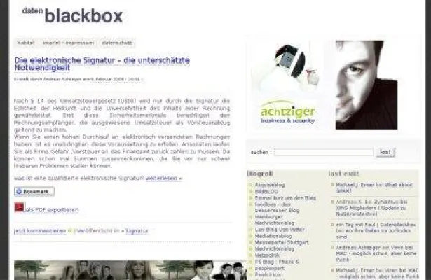 Bild: Die Datenblackbox aus Hamburg - ein Blog nicht nur zur Informationssicherheit
