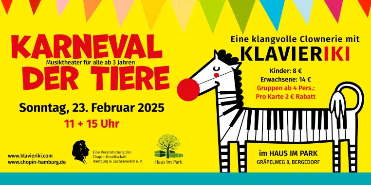 Karneval der Tiere - eine klangvolle Clownerie mit KLAVIERIKI Bild: Karneval der Tiere - eine klangvolle Clownerie mit KLAVIERIKI