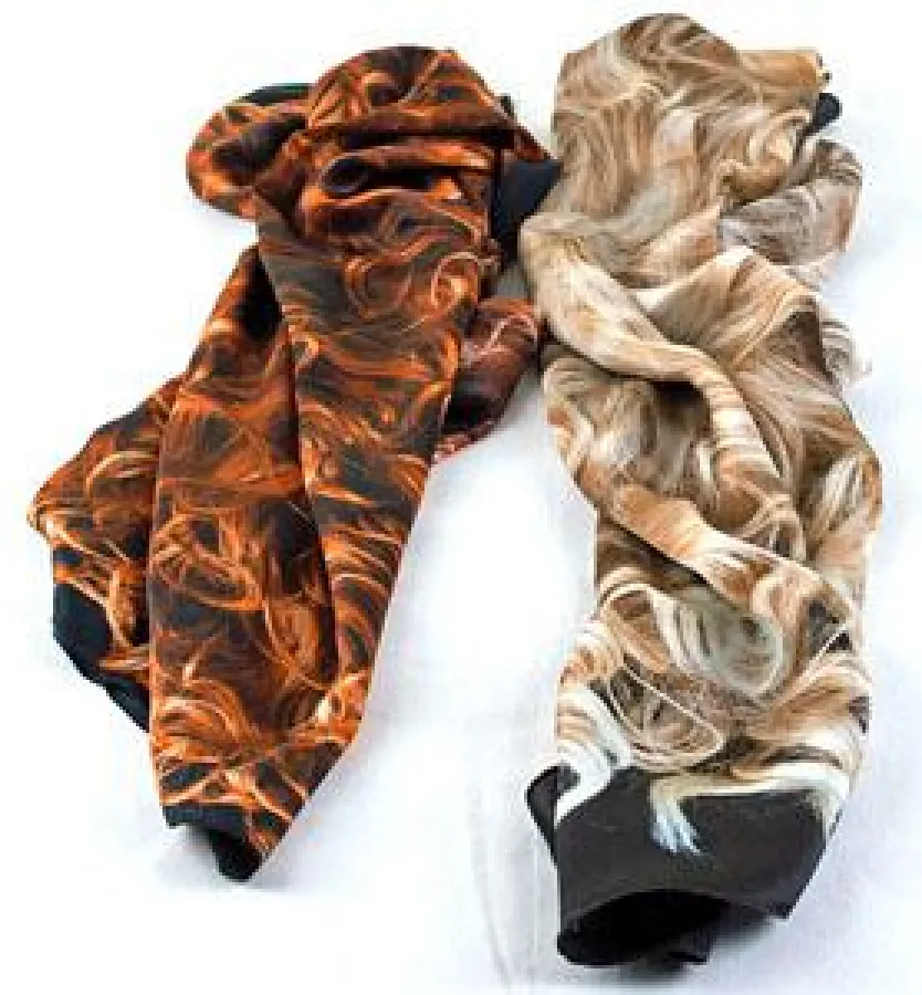 ELLIONNE Seidenkopftücher in rot und blond