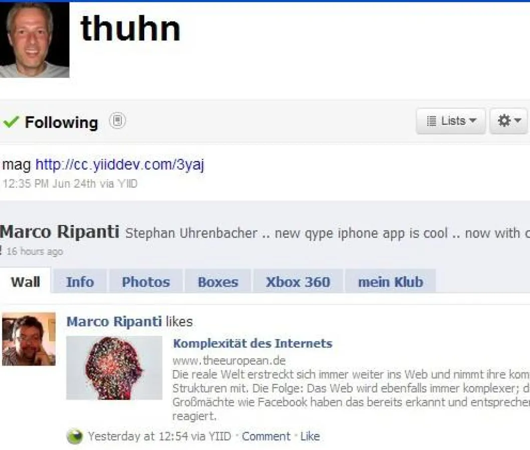 Your Internet ID Gefällt-mir -Knopf in Twitter & Facebook