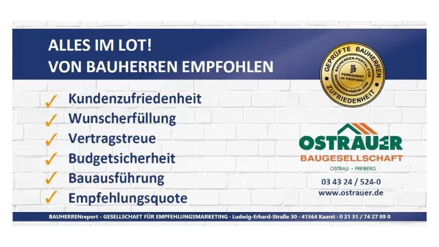 Bild: Ostrauer Baugesellschaft mbH: 2020 von Bauherren für Qualitätsleistungen gelobt