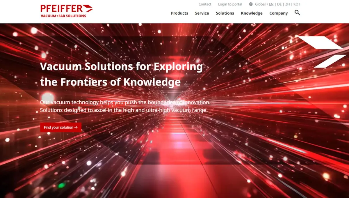 Die neue Webseite von Pfeiffer Vacuum+Fab Solutions (© Pfeiffer Vacuum+Fab Solutions)