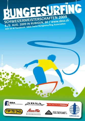 Bild: Auf- und Ausspannen an den Bungeesurfing Schweizermeisterschaften