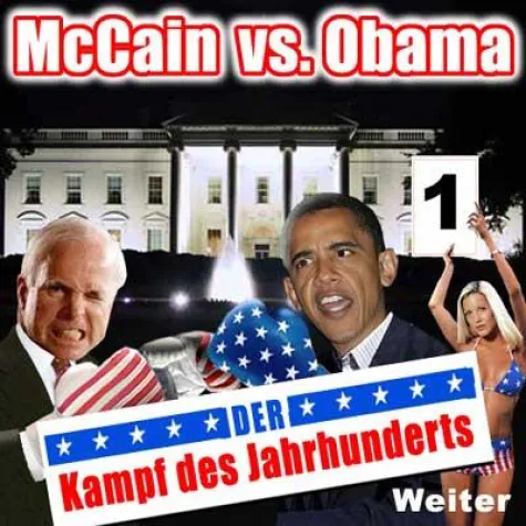 Obama gegen McCain im Box-Ring - das Online-Game Bild: Obama gegen McCain im Box-Ring - das Online-Game