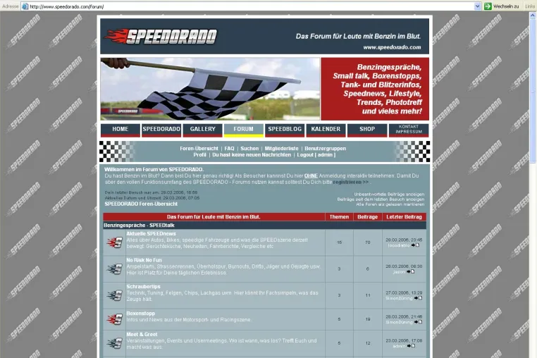 Bild: Das neue Forum von SPEEDORADO.COM