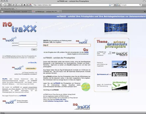 Bild: noTRAXX.net schützt die Privatsphäre und Betriebsgeheimnisse