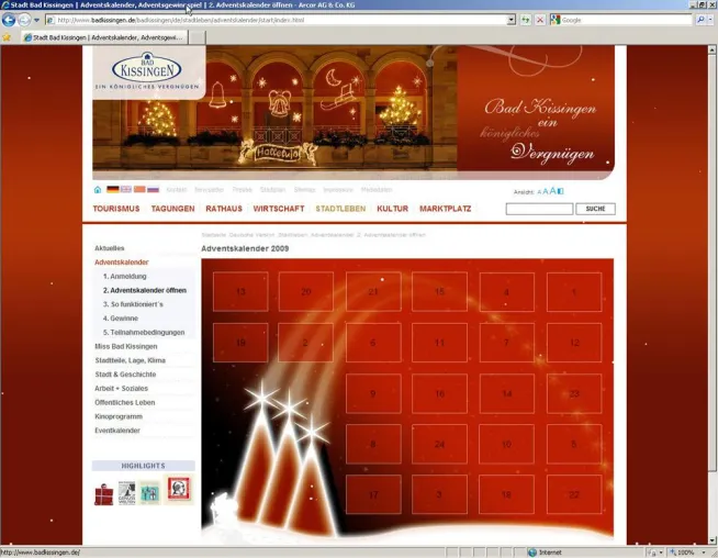 Bild: Online Adventskalender Stadt Würzburg und Stadt Bad Kissingen