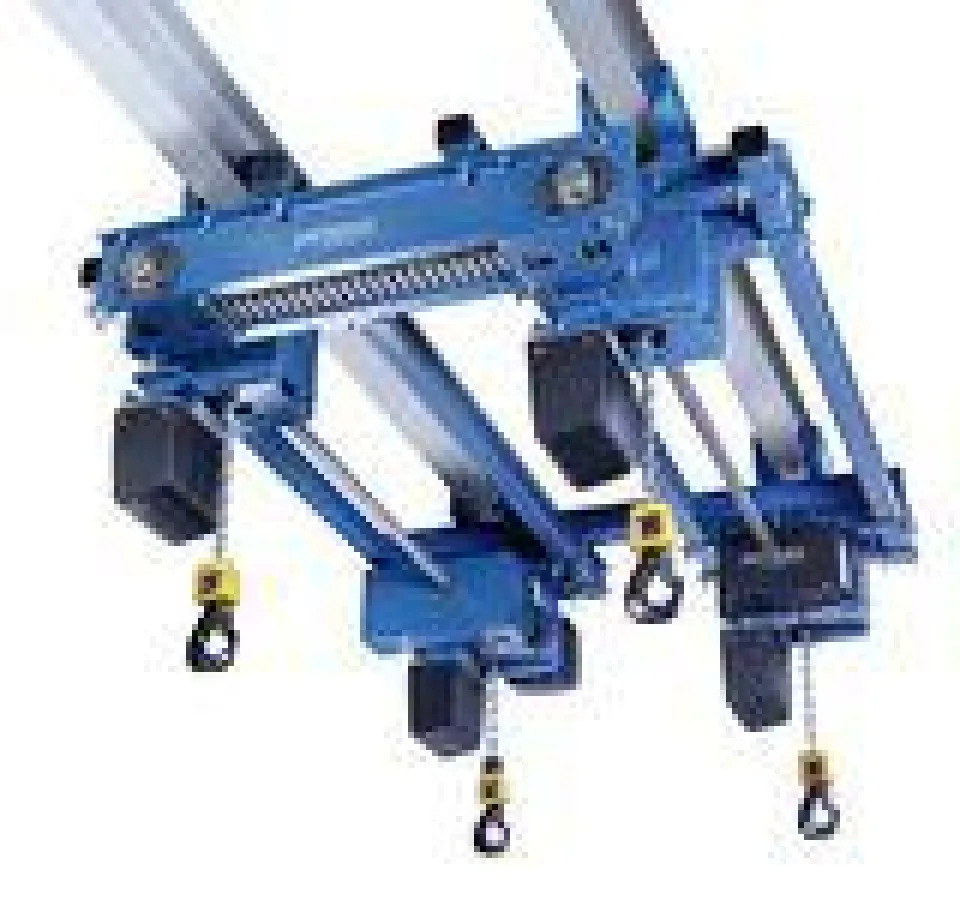 Konstruktiver Aufbau des Demag Quadro Kettenzug LDC-Q mit vier Lasthaken