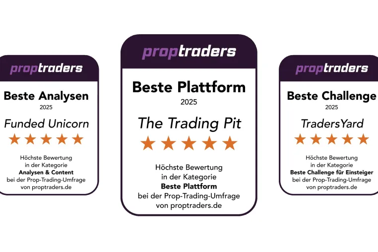 Die Gewinner der Proptraders.de Awards 2025 stehen fest Bild: Die Gewinner der Proptraders.de Awards 2025 stehen fest