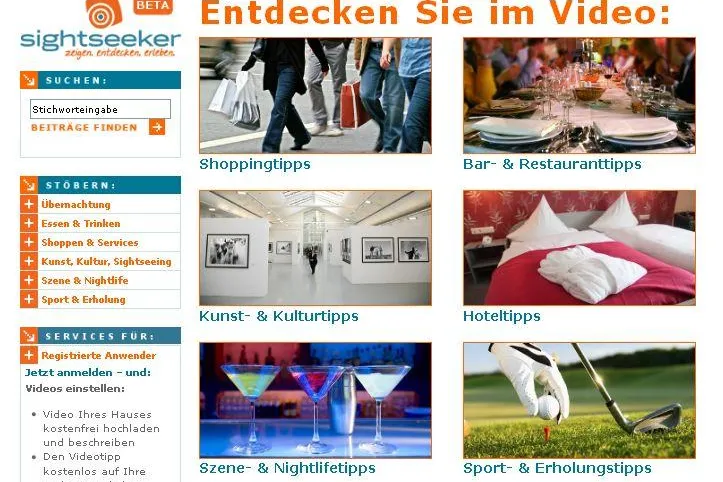 Praktisch und zeitgemäß - Das Video-Tourismusportal sightseeker.de macht Städtereisen zum Vergnügen Bild: Praktisch und zeitgemäß - Das Video-Tourismusportal sightseeker.de macht Städtereisen zum Vergnügen