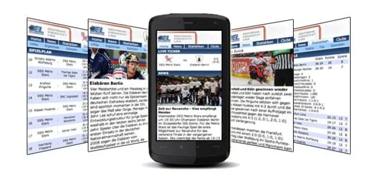 EUROSTREAM UND RESULT Consulting machen die Deutsche Eishockeyliga mobil Bild: EUROSTREAM UND RESULT Consulting machen die Deutsche Eishockeyliga mobil
