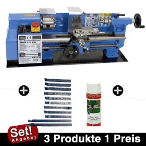 Die Mini Drehmaschine 310 – Eine vielseitige Drehmaschine für wenig Geld im Komplett-Set Bild: Die Mini Drehmaschine 310 – Eine vielseitige Drehmaschine für wenig Geld im Komplett-Set
