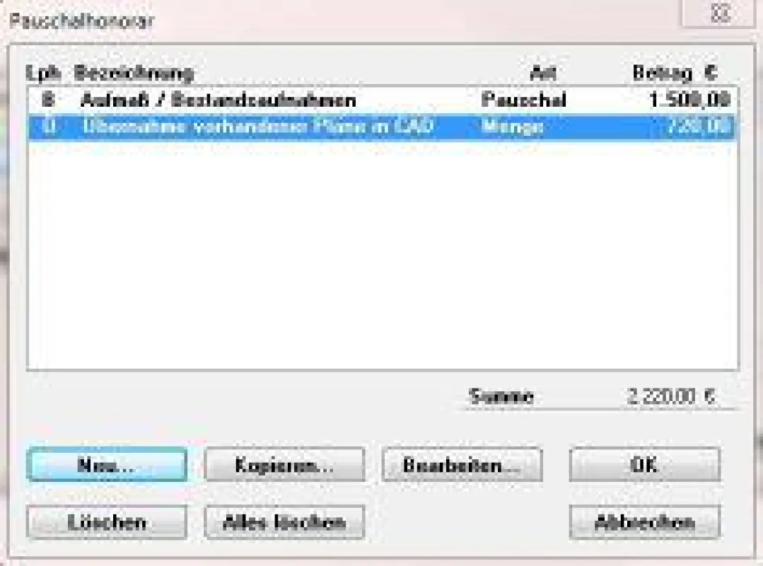 S-HOAI-Pauschalhonorare