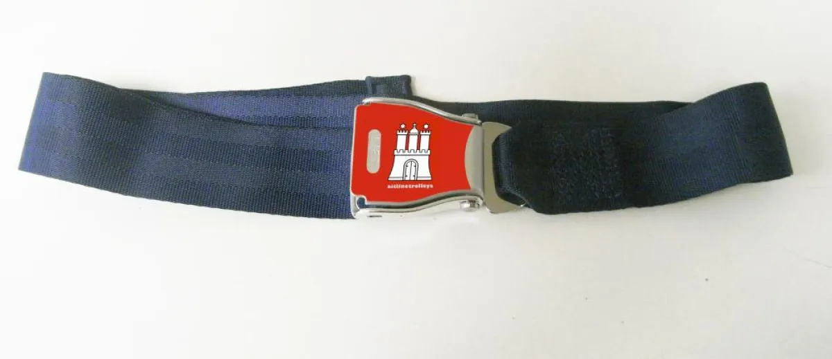 Flugzeugsicherheitsgurt mit dem Hamburglogo