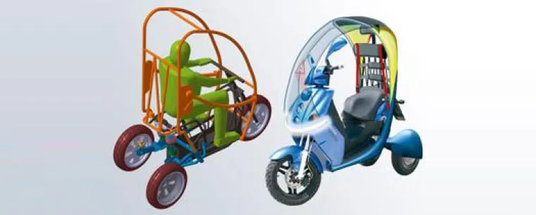 Bild: Probesitzen auf dem E-Scooter von morgen