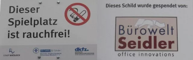 Bild: Aktion „Rauchfreie Spielplätze“ - Bürowelt Seidler unterstützt Aktion in Wiesloch