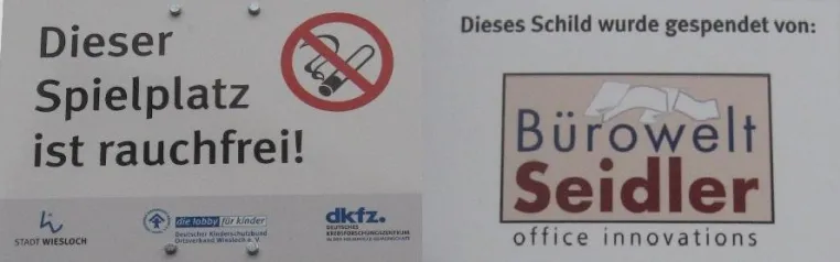 Bild: Aktion „Rauchfreie Spielplätze“ - Bürowelt Seidler unterstützt Aktion in Wiesloch