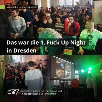 Bild: Gesponsert von der Elbe Finanzgruppe: Erste erfolgreiche „Fuck Up Night“ in Dresden – weitere folgen