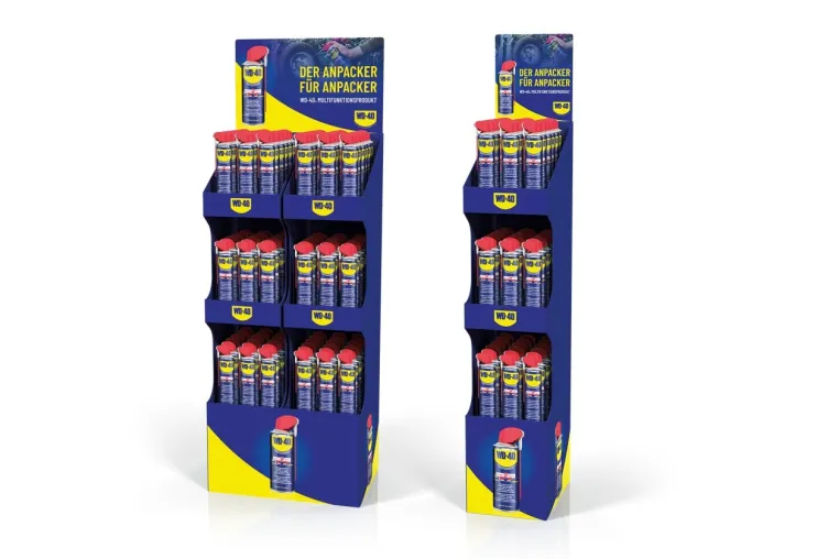 Innovative WD-40 POS-Bodenaufsteller: Microstack und Eurostack setzen neue Maßstäbe in der Produktpräsentation Bild: Innovative WD-40 POS-Bodenaufsteller: Microstack und Eurostack setzen neue Maßstäbe in der Produktpräsentation